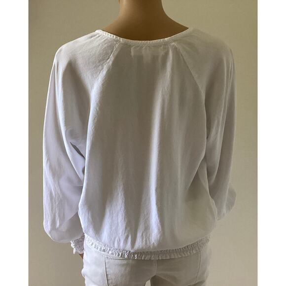 Cloth & Stone Long-Sleeve Shirred Blouse L - Picture 4 of 6